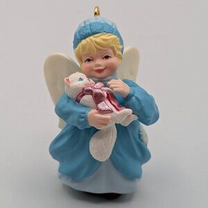 Hallmark Keepsake Guardian Friend 1998 Vintage Angel and Cat Christmas Ornament